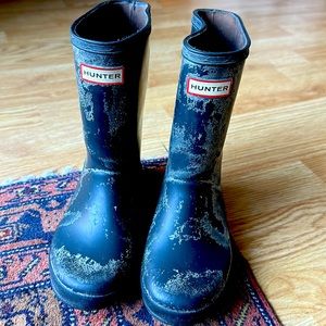 Hunter wellies youth size 11 (uk) 12/1 (us) black